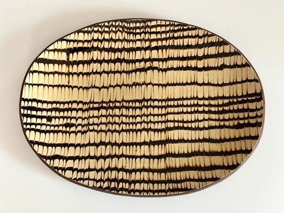 Staffordshire slipware combed pattern platter circa mid 19th century