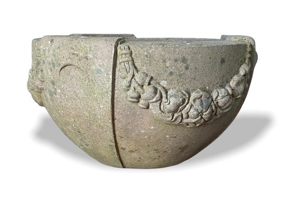 Compton Poppy pattern urn pottery arts guild of Surrey grey terracotta planter.