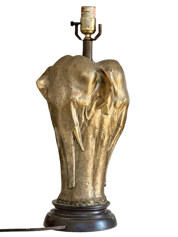 Vintage Hollwood regency brass Elephant desk lamp by Tyndale for Cooper lamp company of America