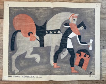 Original GPO John Armstrong poster The King’s messenger A.D 1482 circa 1935