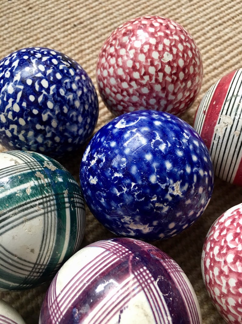 Late 19th century Scottish ceramic carpet bowls