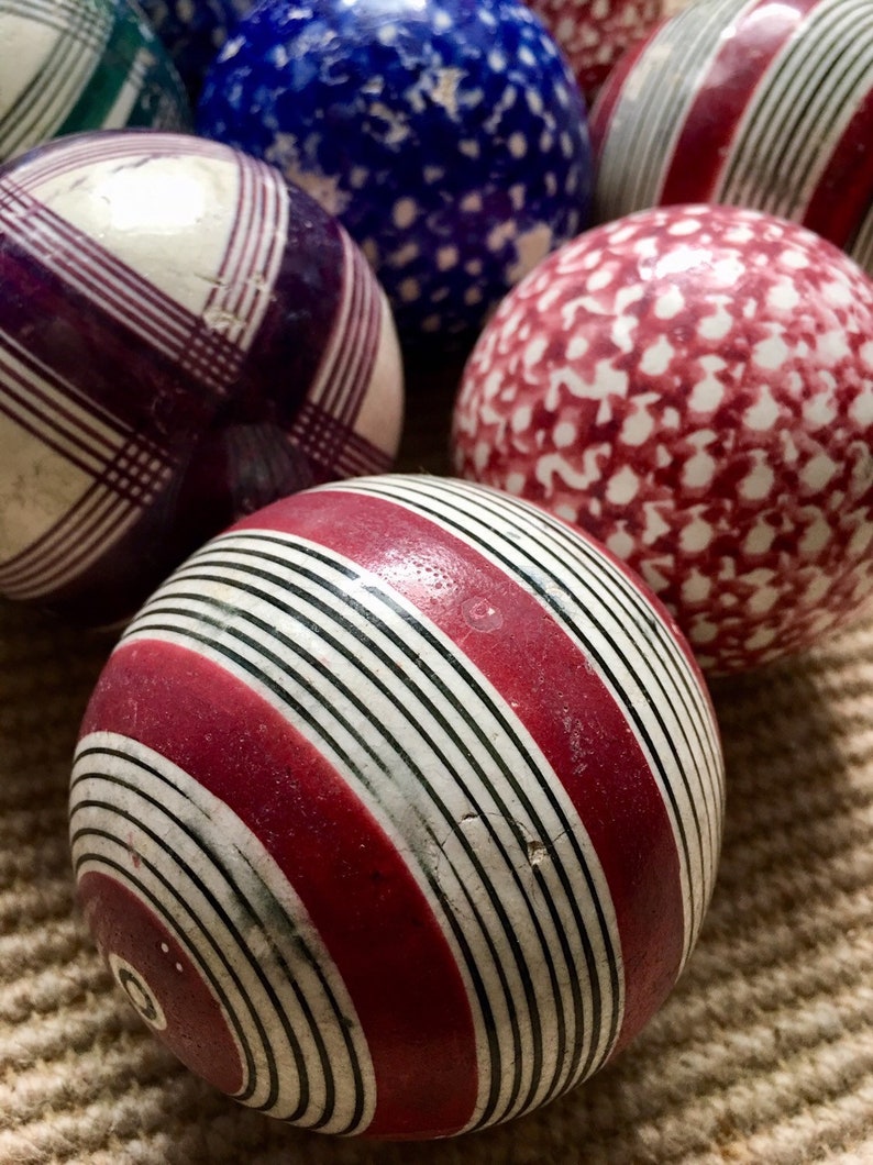 Late 19th century Scottish ceramic carpet bowls