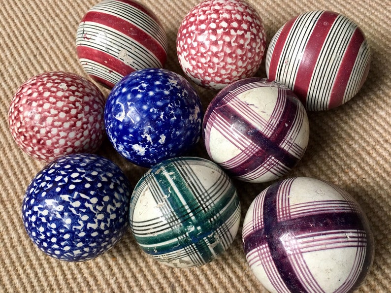 Late 19th century Scottish ceramic carpet bowls