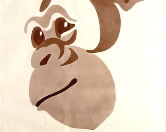 Original vintage advertising poster for the Artis Zoo in Amsterdam circa 1960's pop art style chimpanzee.