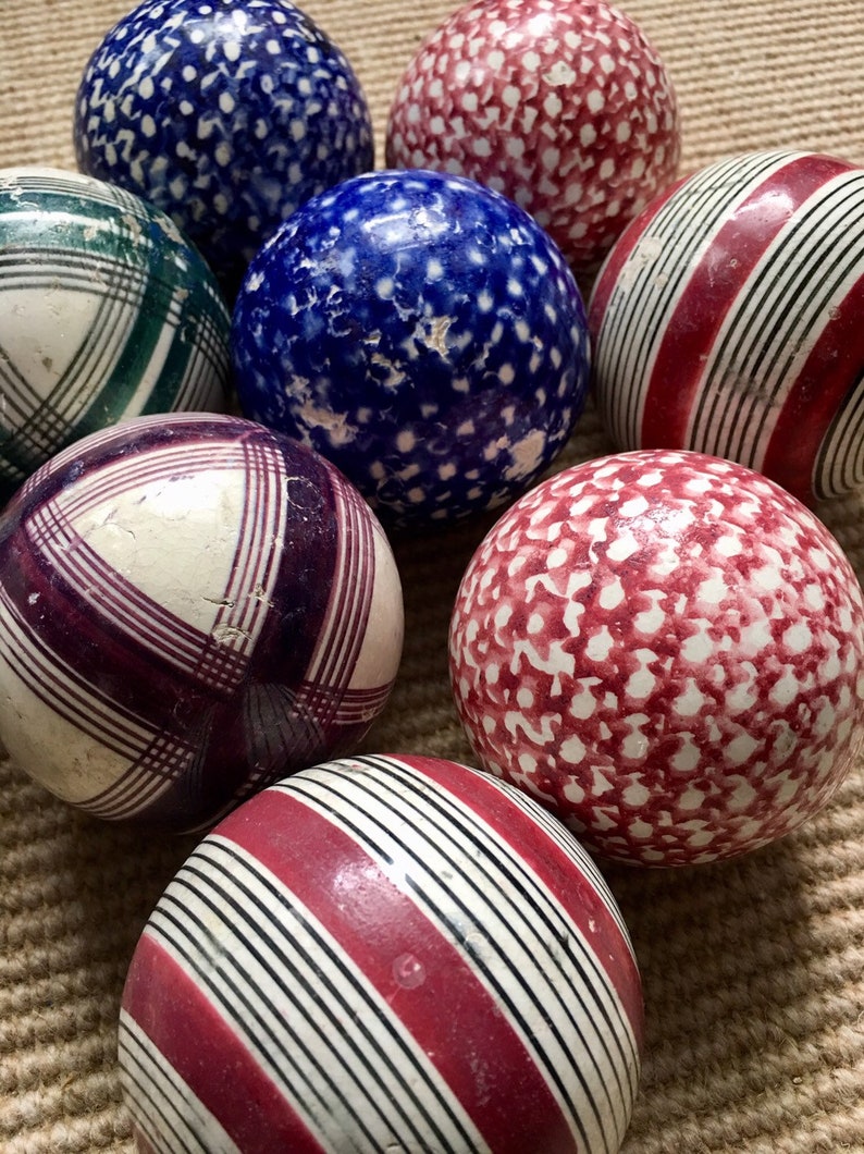 Late 19th century Scottish ceramic carpet bowls
