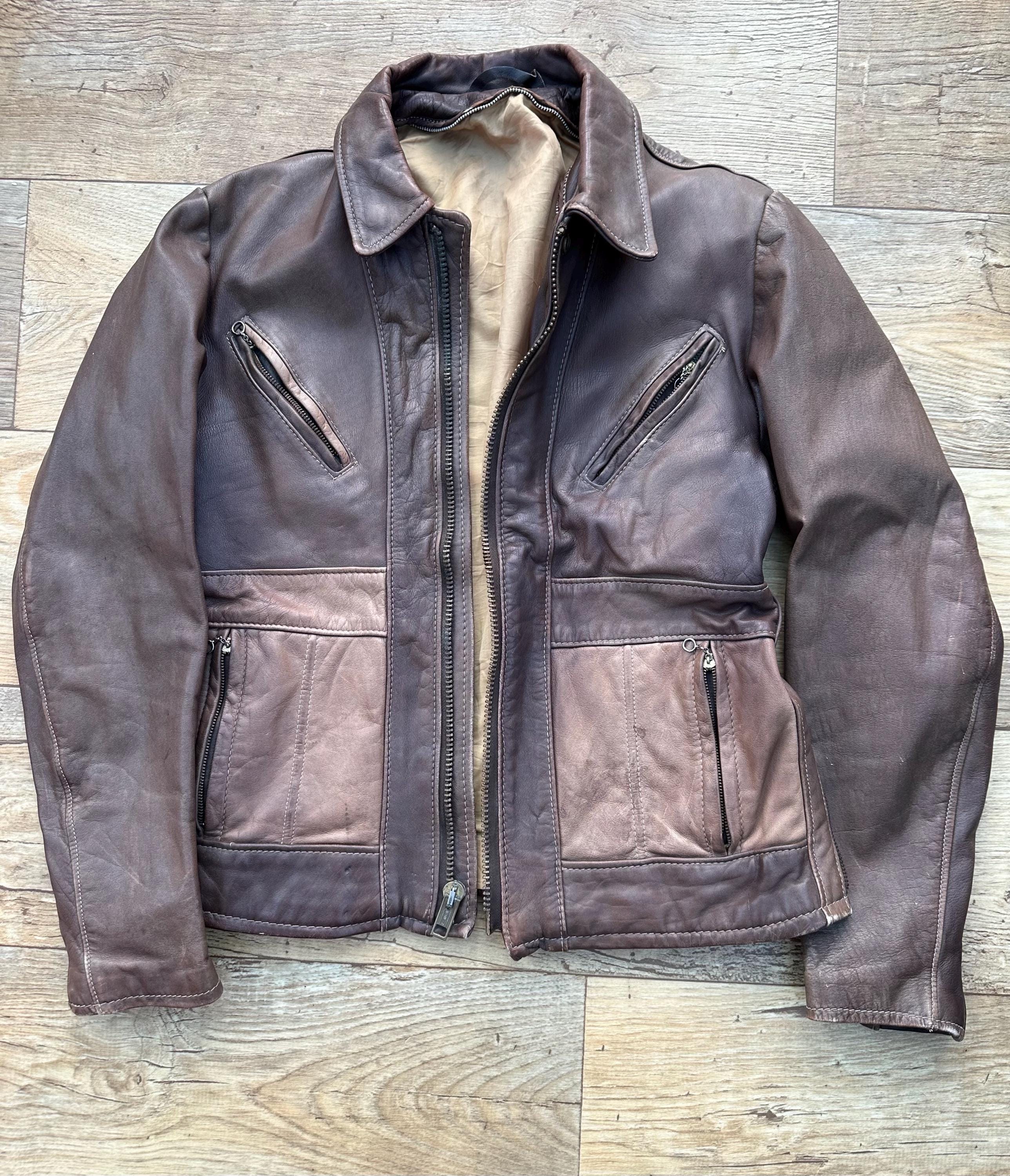 50s Motorcycle Leather Jacket - Etsy