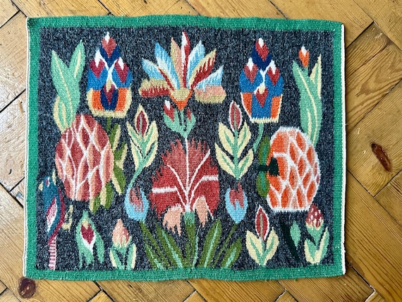 Vintage Swedish Flamskvavnad  from Skåne, in wool tapestry