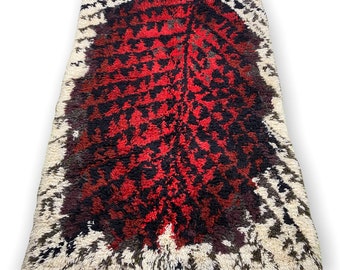 Vintage Finnish rya rug by Kirsti Ilvessalo called Fire in the Forest