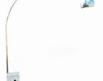 Vintage Flos Arco Italian Carrara Marble Floorlamp By Achille Castiglioni circa 1980s