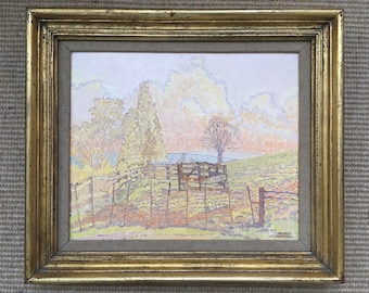 Maurice Sheppard NEAC PPRWS, British.b1947- "A Corner of the Field-Valley of (Boulonnais) Denacre", oil on board, signed, 23.6x28.8cm