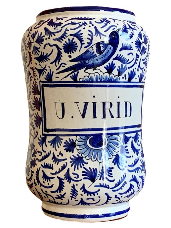 Early 20th century blue Spanish Apothecary jar