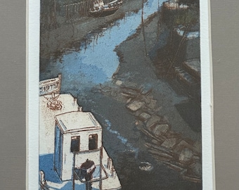 Joanna Irvin etching Up The Creek 36/50 signed in pencil