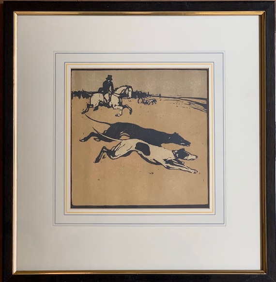 Sir William Nicholson Coursing from an almanac of twelve sports 1898