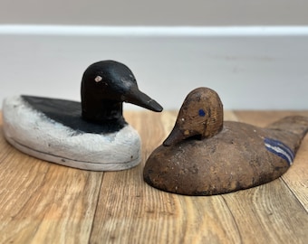 Pair of Vintage wooden Swedish duck decoys circa 1940s