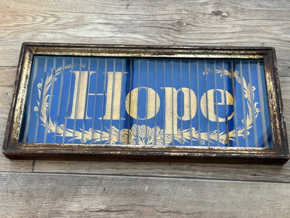 late Victorian Christian three dimensional Faith, Hope and Charity gilt framed sign