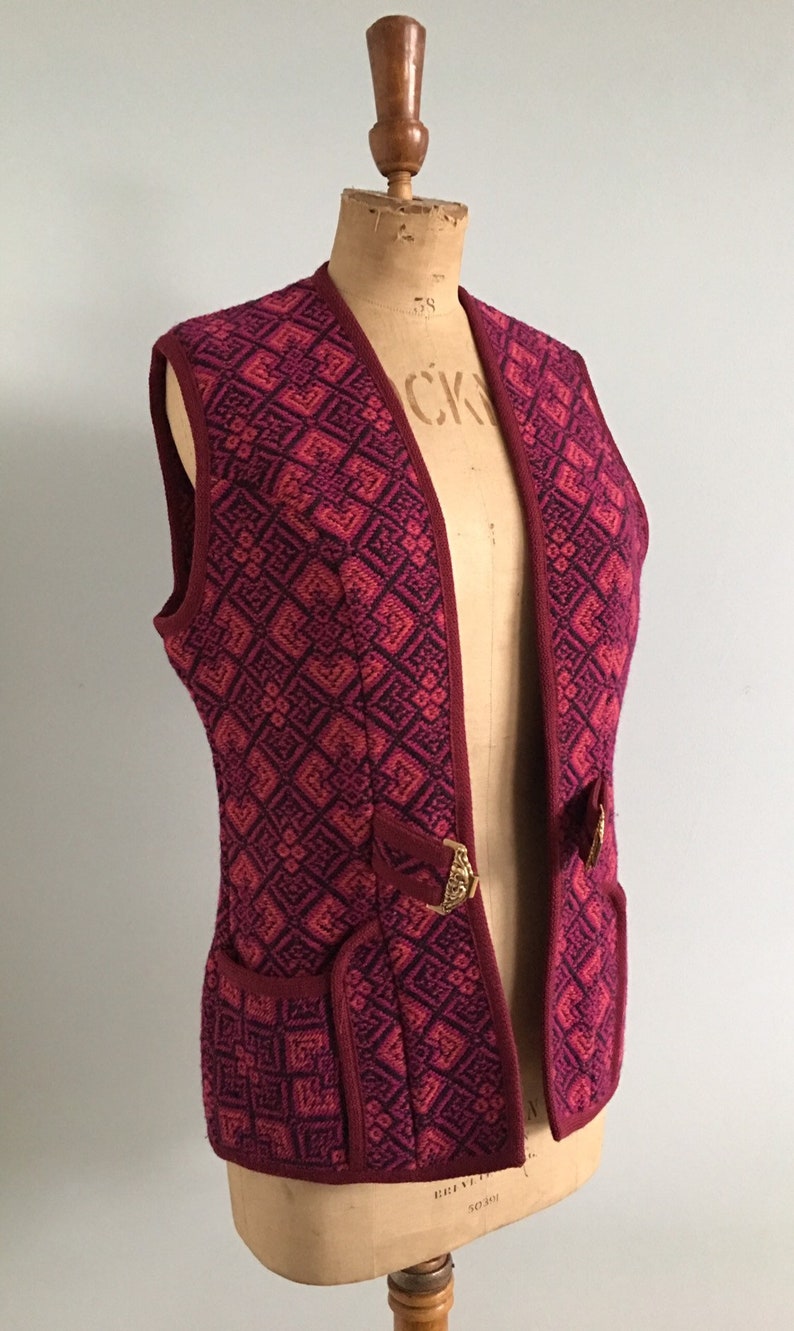 Vintage Welsh Tapestry Blanket Waistcoat Gilet by Caerwys Etsy