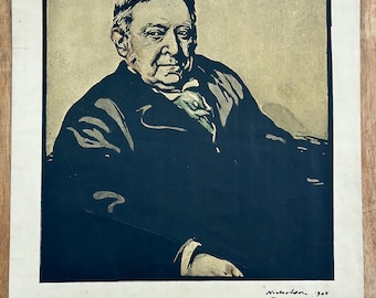 Sir William Nicholson 1872-1949 lithograph of Mr. Joseph H. Choate 1832-1917 from The Outlook magazine 1905