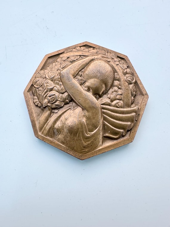Pierre Turin art deco bronze medal stamped 1967