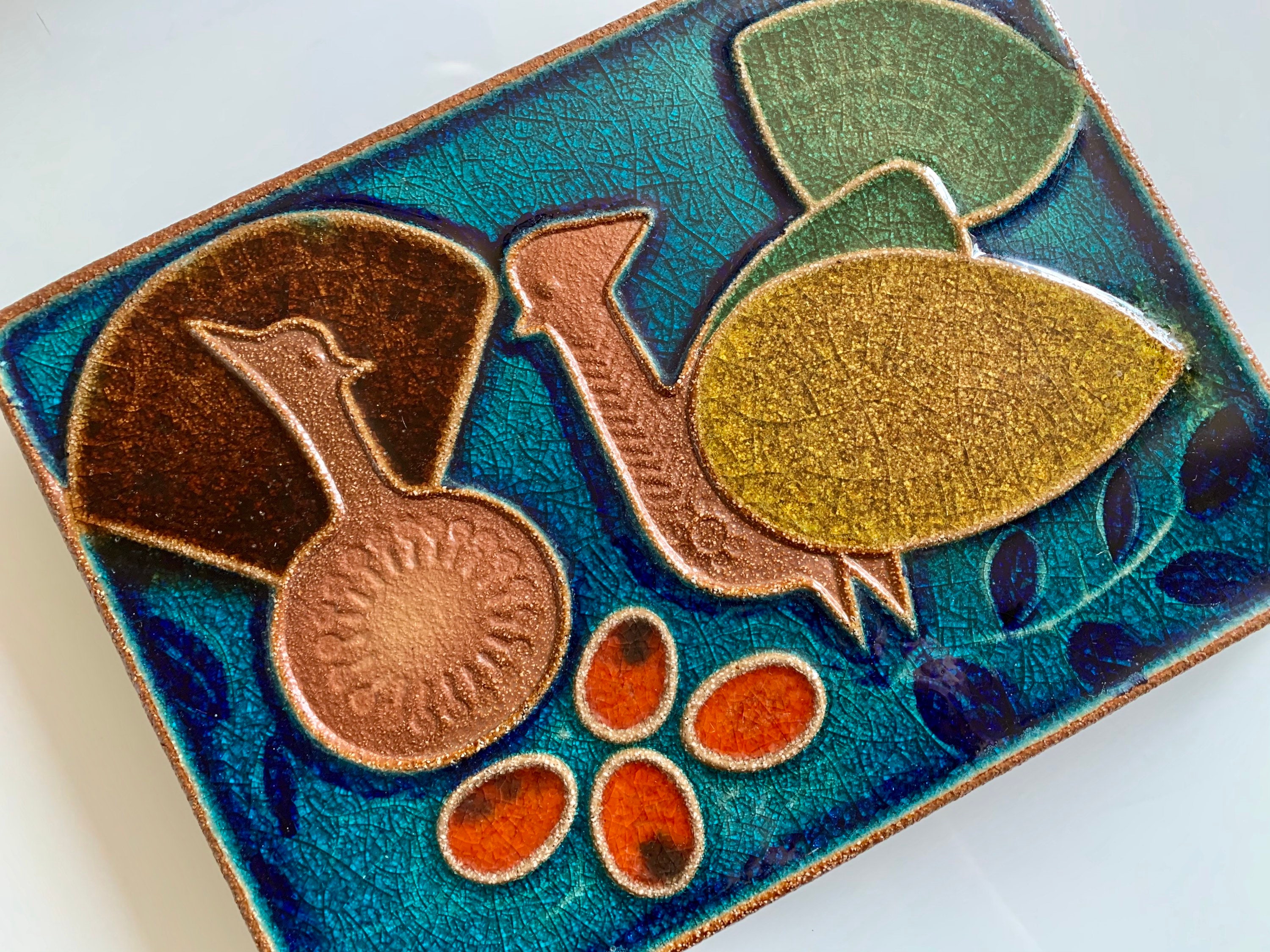 Mid Century Danish SØHOLM Wall Plaque by Josef Simon in Mid Century Danish SØHOLM Wall Plaque by Josef Simon in