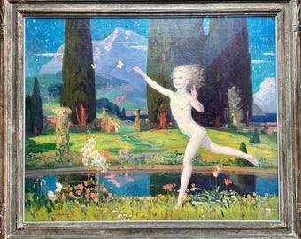 Norwood Hodge Macgilvary 1874-1950 American The garden of childhood oil on canvas