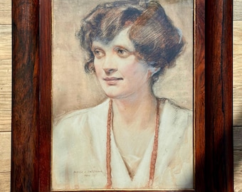 Hamish Paterson watercolour of  a beautiful young woman dated and signed 1920