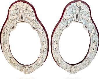 Pair of French Napoleonic prisoner of war Dieppe mirrors circa 1815