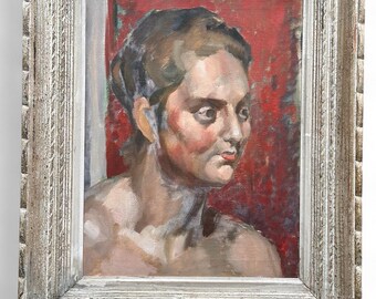 Victor Hume Moody 1896-1990 modern British head study of woman circa 1930s
