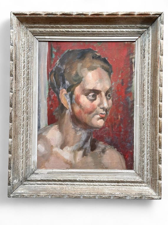 Victor Hume Moody 1896-1990 modern British head study of woman circa 1930s