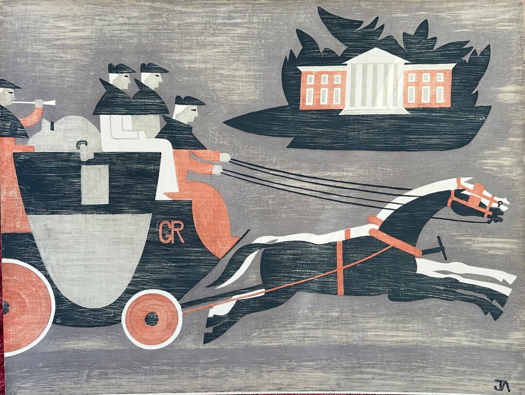 John Rutherford John Rutherford Armstrong 1893-1973 Mail Coach Lithograph - Etsy