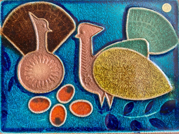 Mid century Danish SØHOLM wall plaque by Josef Simon in Bornholm circa 1970