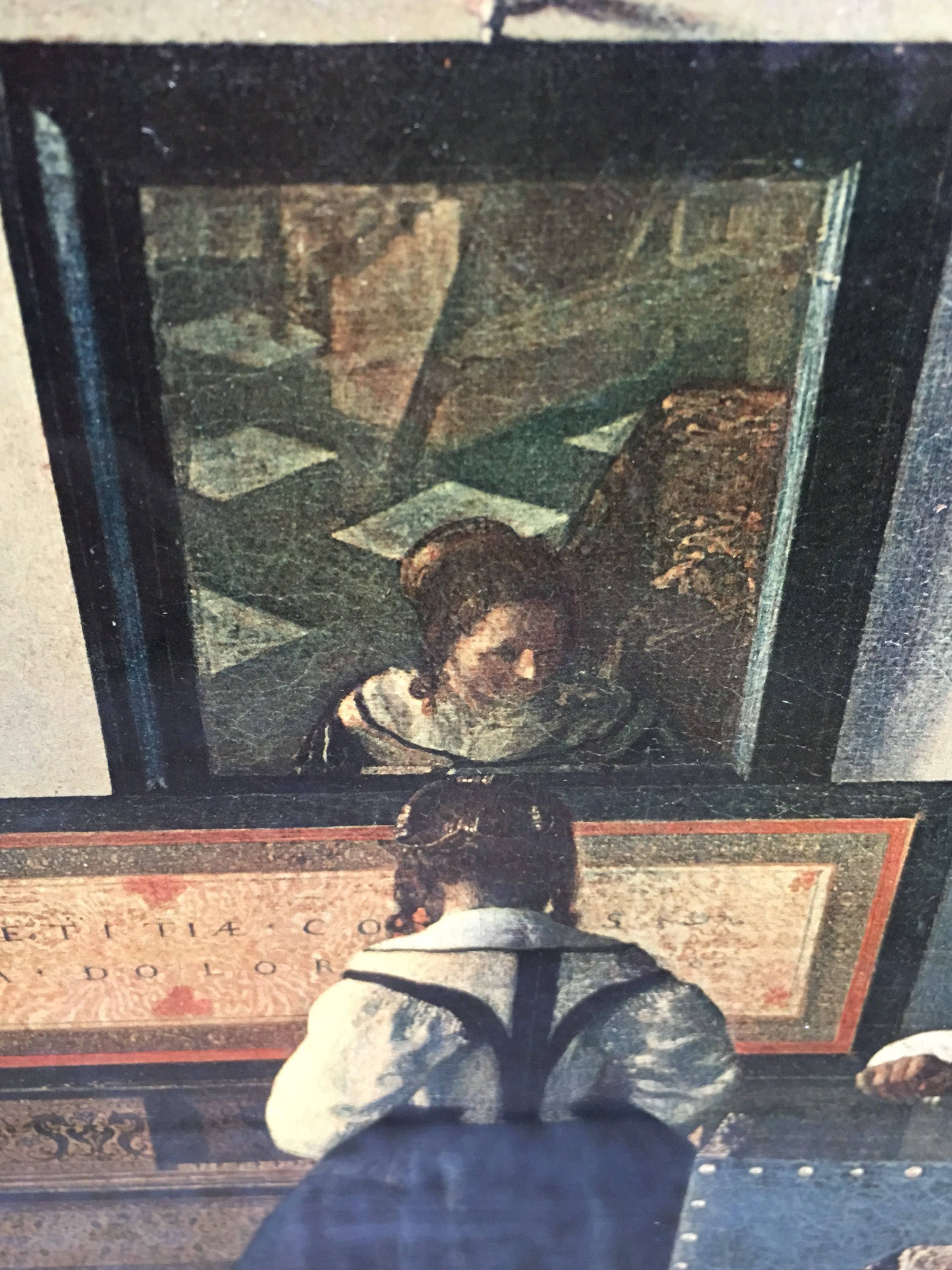 The Medici Society Vermeer print of 'The music lesson' dated 1923 in