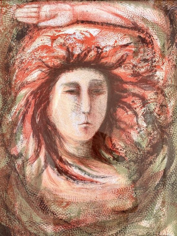 Fanny Rabel 1922-2008 Polish-Mexican colour lithograph Visage 81/275 signed in pencil