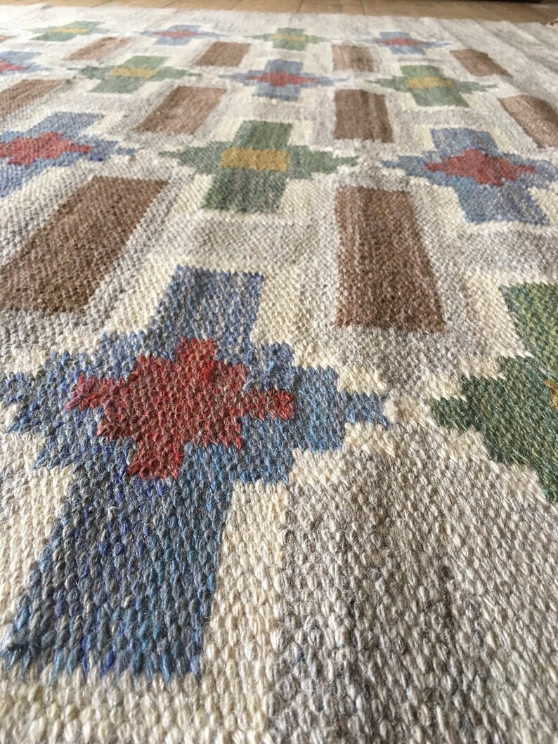 Vintage Swedish Röllakan or Rug Called strømmar Etsy UK