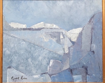 Gabriel Loire (1904-1996) French oil on canvas icy landscape 'Eternite' exhibited Galleri Briggen 1976 signed and framed