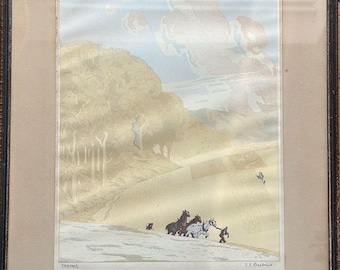 Sylvan Boxsius (1878-1932) British woodblock print ‘Spring’ signed in pencil