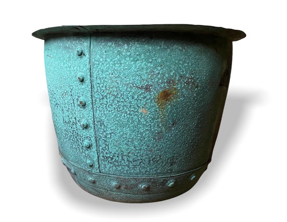 Antique Late Victorian Copper Copper riveted with verdigris planter