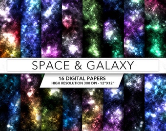 Space digital paper,Planets paper,Galaxy,Stars paper,scrapbook,background,texture,printable party, SP001