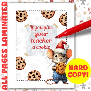 COPIA CARTACEA - Se regali un biscotto al tuo insegnante - Libretto di ringraziamento per l'insegnante fatto a mano con regali a sorpresa - Grazie insegnante, regalo di Natale