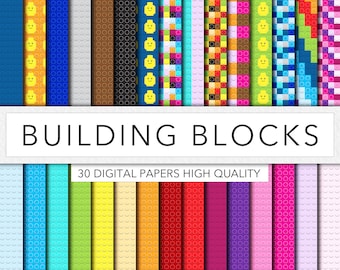 Building Blocks Digital Paper: 30 Brick Papers for Scrapbooking (Digital Download)