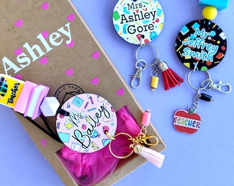 Personalized Teacher Lanyard: Silicone Beads & Paracord, Back to School Gift