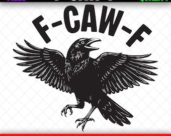 F-Caw-F Crow “Fuck Off” Humor Art • Raven & Skull SVG / PNG • Gothic Printable File