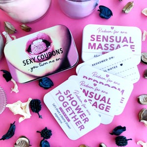 Buoni sconto per coppie sexy, regalo di San Valentino, regalo di anniversario, regalo di coppia, serata romantica, regali romantici, buoni sconto per l'amore, giochi erotici, scatola da 30 buoni sconto