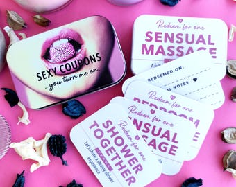 Sexy couples coupons,Valentines day gift,Anniversary gift,Couples gift,Date night,Romantic gifts,Love coupons,Erotic games,30 Coupon box