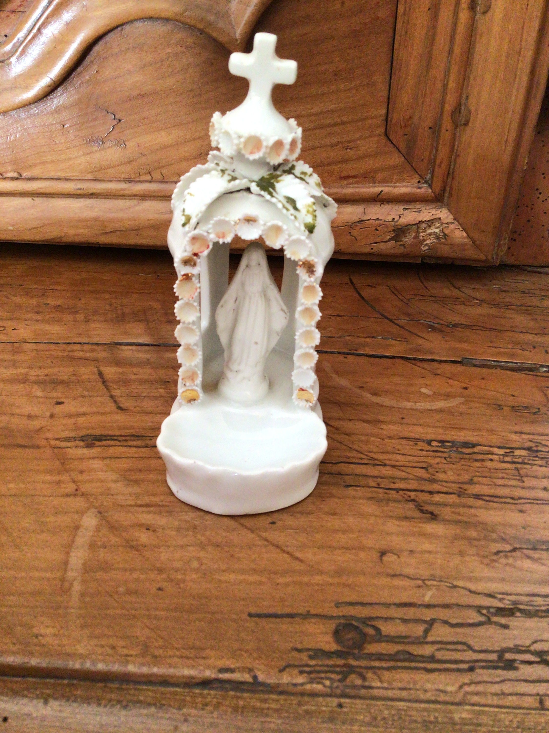 Vierge Marie Dans Son Sanctuaire Tabernacle Objet Ancien Religion