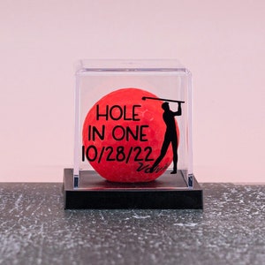 Hole In One Customizable Golf Ball Display Case, Sports Memorabilia Display Case for Golf