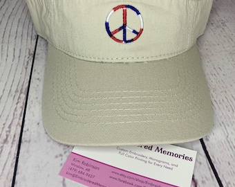 PEACE embroidered Visor Design  unisex gift idea