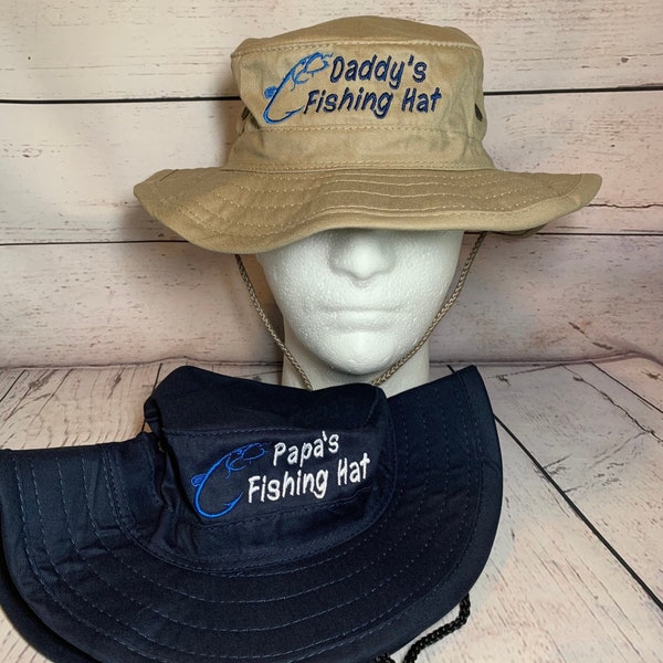 Boonie Hat  Custom Embroidery  custom text fishing hat   Fathers Day Hat  Boating hat   Captain Hat