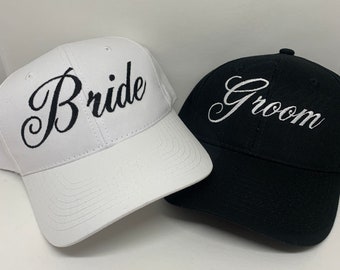 2pcs Bride Groom Hat Cap Wedding Couple Hats for Photo Prop//Wedding Gifts