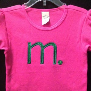 Girls letter Monogrammed Embroidered youth Pink Shirt