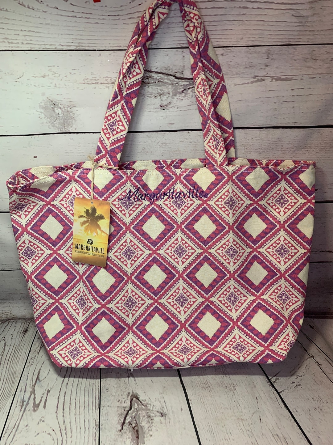 Margaritaville Beach Tote Bag Canvas Monogrammed Personalized Etsy